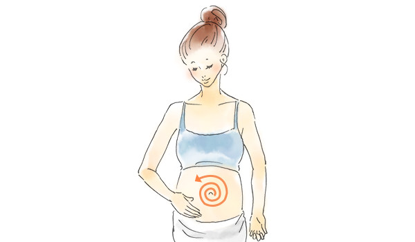 妊娠線予防マッサージイラスト1