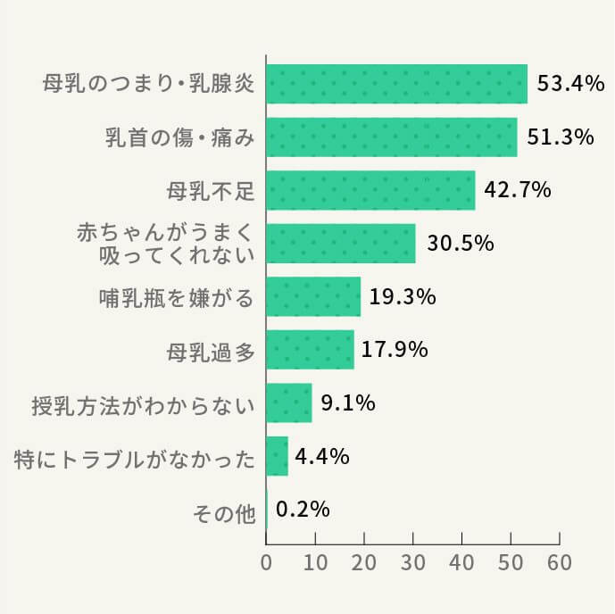 授乳中どんなトラブルがありましたか？